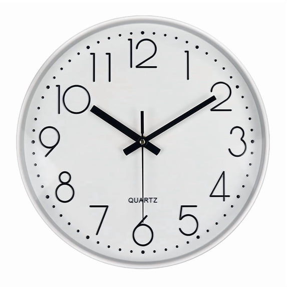 Cterwk 12 Inch Wall Clock Battery Operated Silent Clock Modern Decorative Round Clock for Kitchen, Bedroom, Office