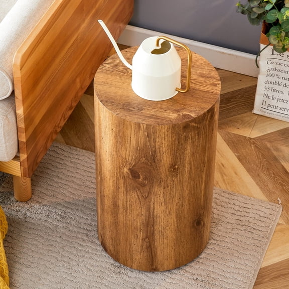 Cterwk 12" Round MDF Coffee Table Side Table End Table for Living Room, Office, Kitchen