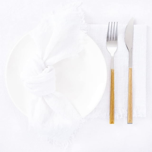 Cterwk 12PCS Handmade Cloth Napkins Cotton Linen Napkins 17"x17" Dinner Napkins for Wedding Christmas Party