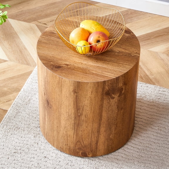 Cterwk 15.7" Round MDF Coffee Table Side Table End Table for Living Room, Office, Kitchen