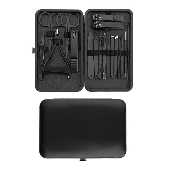 Cterwk 18Pcs Stainless Steel Manicure Nail Clippers Set Nail Scissors Pedicure Kit