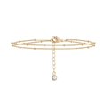 thumbnail image 1 of Cterwk 1PC 14K Gold Ankle Bracelets for Women Waterproof Layered Cuban Link Chain Anklet, 1 of 9