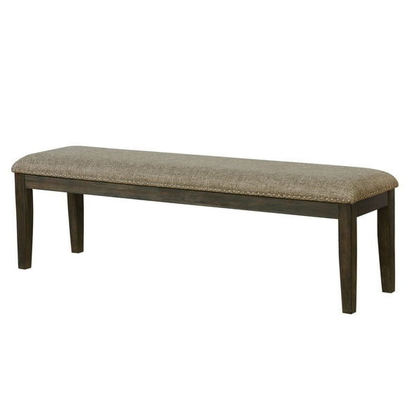 Cterwk 1pc Solid Wood Fabric Upholstered Padded Seat Kitchen Rustic Dining Room Bench
