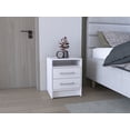 thumbnail image 1 of Cterwk 2 Drawer Nightstand with Open Shelf and Handle, White, 1 of 8