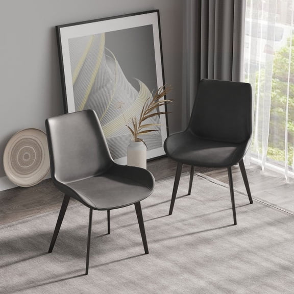 Cterwk 2 Pack Dining Chair with Metal Legs, Dining Chair for Living Room, Dining Room, Black