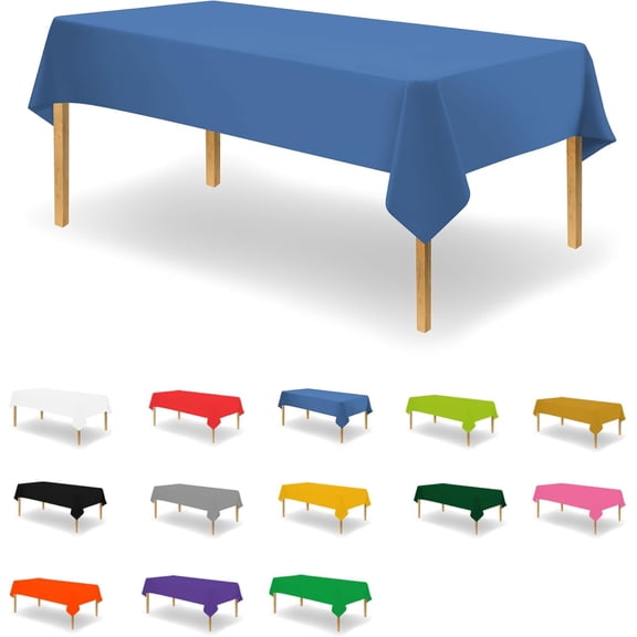 Cterwk 2 Pack Disposable Plastic Tablecloth Rectangle Decorative Table Cloths for Parties, Weddings, Indoors, Outdoors, 54" x 108"