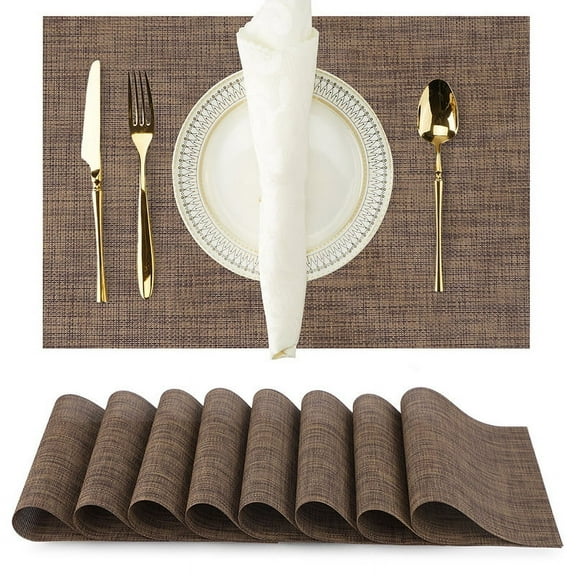 Cterwk 2 Pack Plastic Place Mat Washable Table Mat Non-Slip Place Mats for Dining Table, 12" x 18"