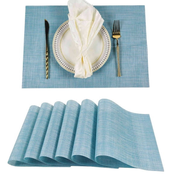 Cterwk 2 Pack Plastic Place Mat Washable Table Mat Non-Slip Place Mats for Dining Table, 12" x 18"