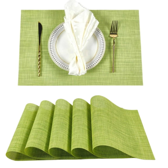 Cterwk 2 Pack Plastic Place Mat Washable Table Mat Non-Slip Place Mats for Dining Table, 12" x 18"