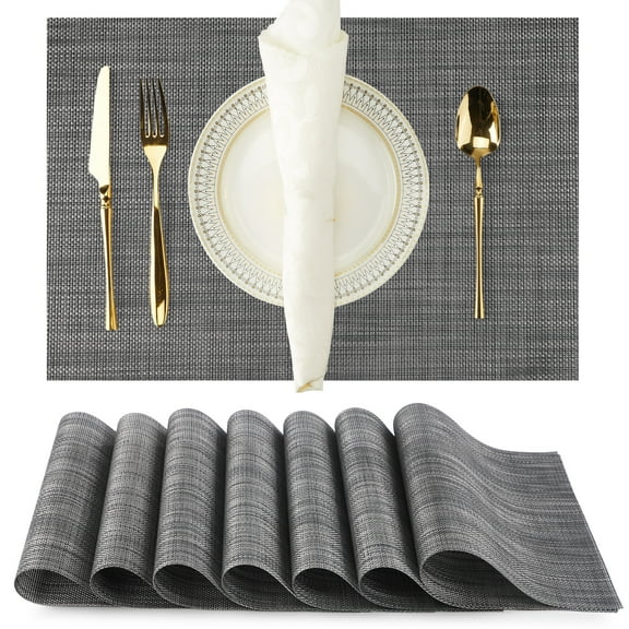 Cterwk 2 Pack Plastic Place Mat Washable Table Mat Non-Slip Place Mats for Dining Table, 12" x 18"