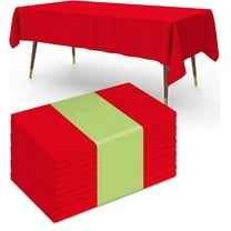 Cterwk 2 Pack Plastic Table Cloth Rectangle Tablecloth Disposable Table Cloth Table Cover, 54" x 108"