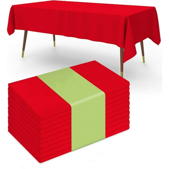 Cterwk 2 Pack Plastic Table Cloth Rectangle Tablecloth Disposable Table Cloth Table Cover, 54" x 108"