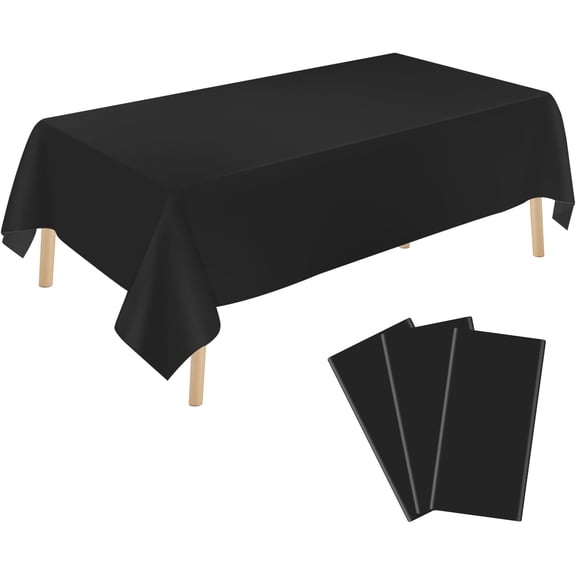 Cterwk 2 Pack Plastic Tablecloths 54 x108 Inch Table Cover Rectangle Disposable Plastic Table Cloths for Birthday Weddings Party