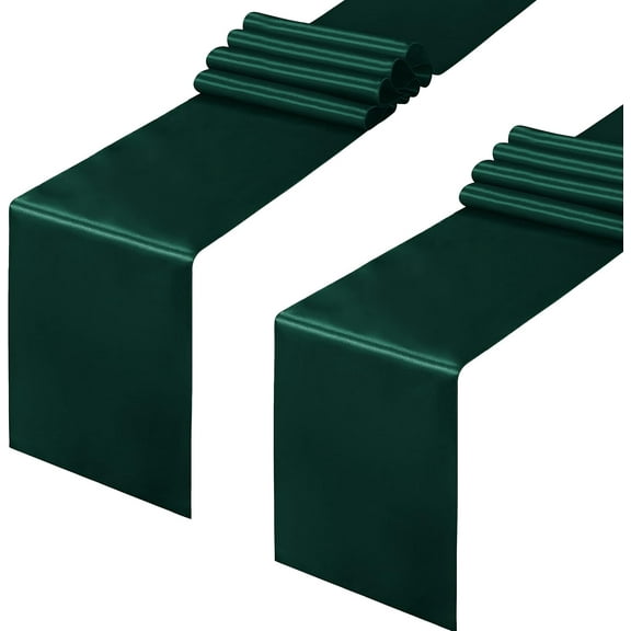 Cterwk 2 Pack Satin Runners 12 x 108 Inch Silky Smooth Satin Table Runners for Birthday Wedding Party