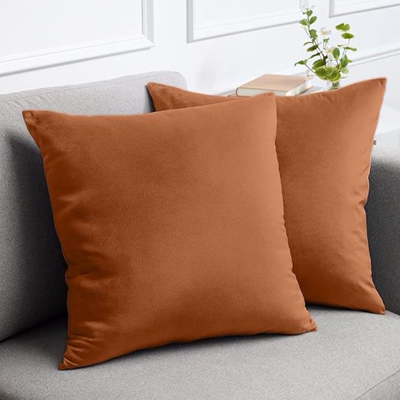 Cterwk 2 Pack Soft Velvet Decorative Throw Pillow Covers Cushion Case for Couch Sofa Bedroom Living Room, 18x18 Inch