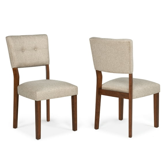 Cterwk 2 Pack Wood Frame Upholstered Seat Back Dining Chair for Living Room, Dining Room, Brown