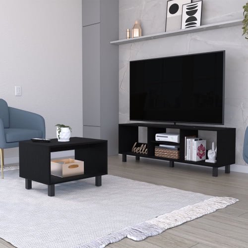 Cterwk 2 Piece TV Rack and Coffee Table for Living Room, Office