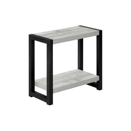 Cterwk 2 Tier Side Table with Bottom Shelf, End Table for Living Room, Bedroom, Gray