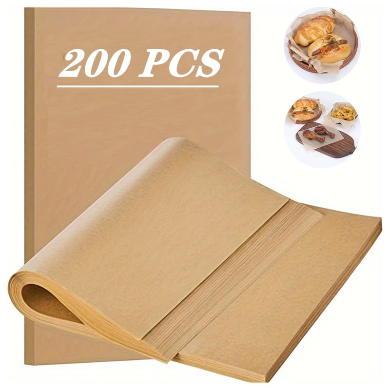 Cterwk 200 Pcs Parchment Paper Sheets Non Stick Precut Baking Parchment Paper Liners for Oven, Air Fryer, Grilling, 9" x 13"