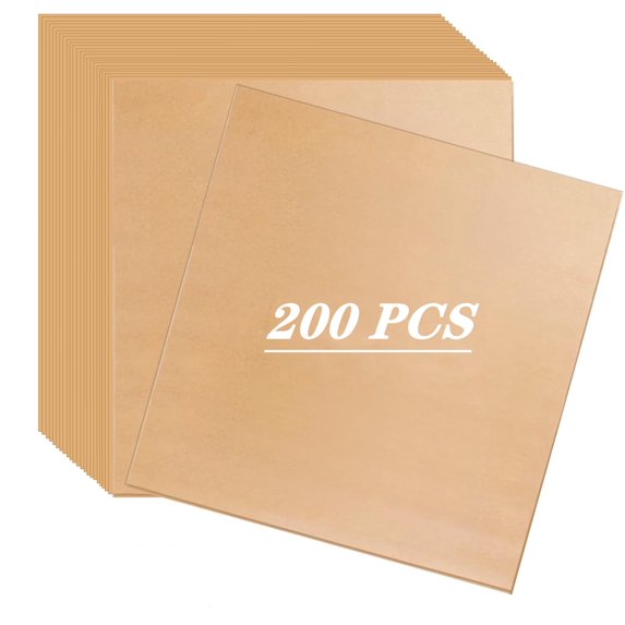 Cterwk 200 Pcs Parchment Paper Sheets Non Stick Precut Baking Parchment Paper for Baking,Fryer, Cooking, Oven, 8" x 8"