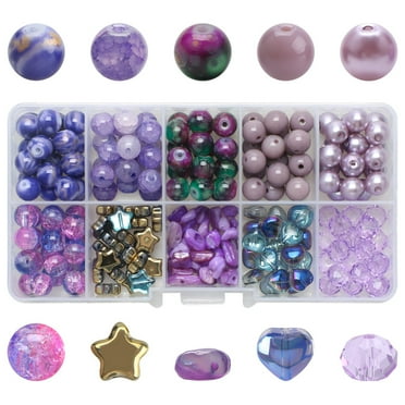 Cterwk 200Pcs/Box Bracelet Making Kit Beads for Jewelry Making Assorted Size 8mm DIY Beads Crafts Kit