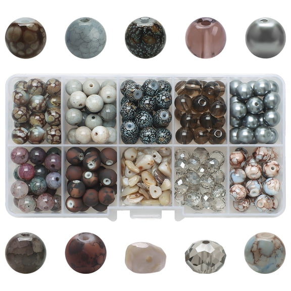 Cterwk 200Pcs/Box Bracelet Making Kit Beads for Jewelry Making Assorted Size 8mm DIY Beads Crafts Kit