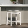thumbnail image 1 of Cterwk 26in Counter Height Backless Bar Stool with Wood Frame, Fabric Upholstered Seat Barstool for Bar, Dining Room, Gray, 1 of 6