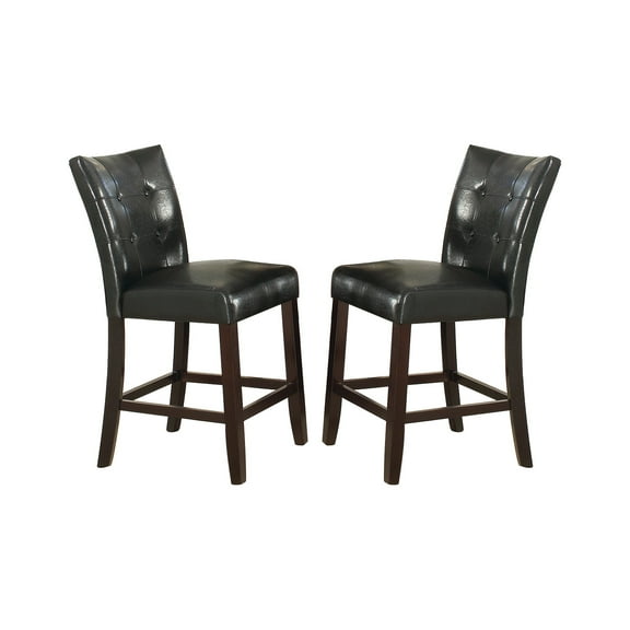 Cterwk 2PCS Leather Upholstered High Dining Chair, Black