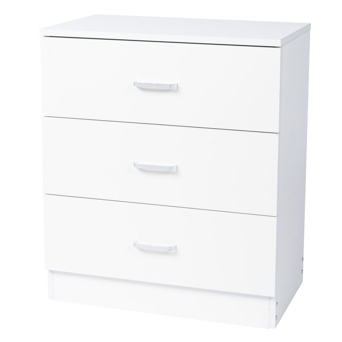 White P2 Wood 3-Drawer Storage Dresser Cabinet