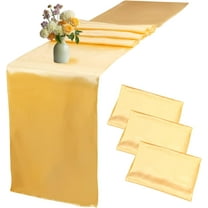 Cterwk 3 Pack Satin Table Runner 12 X 108 Inch Silk Table Runner for Party, Wedding, Birthday, Banquets, Decoration