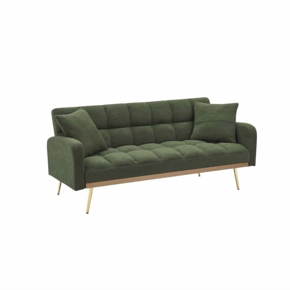 Cterwk 3 Seater Upholstered Fabric Loveseat Sofa with Wood Frame, 69 Inch Sofa Couch for Living Room, Bedroom, Office, Green