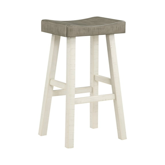 Cterwk 30.5" Height Set of 2 Wood Bar Stools Barstools for Dining Room, Living Room, Bar, White + Coffee