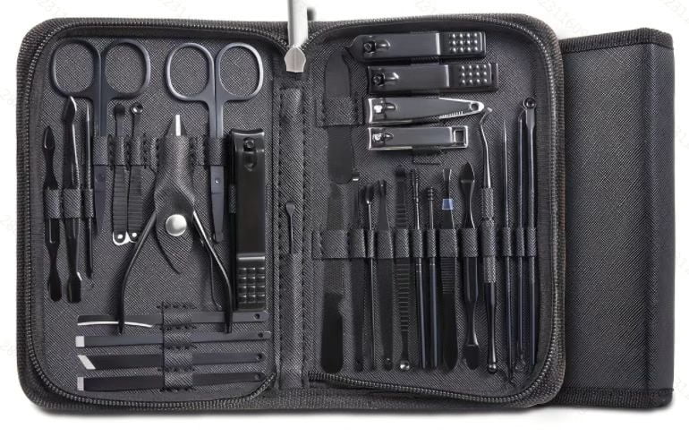 Cterwk 32 Pcs Nail Clippers Manicure Kit Pedicure Set Fingernail Toenail Clippers, Black