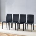 thumbnail image 1 of Cterwk 4 Pack PU Leather Dining Chair with Black Metal Legs, Modern Side Chair for Living Room, Dining Room, Home, Black, 1 of 11