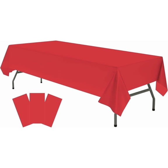 Cterwk 4 Pack Plastic Table Cloth Disposable Rectangle Tablecloths Waterproof Table Cover for Birthday Wedding Graduation Party Decorations Supplies, 54" x 108"