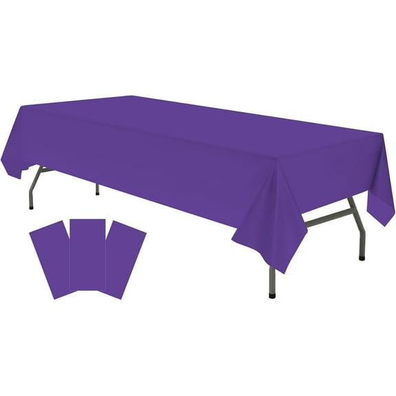 Cterwk 4 Pack Plastic Table Cloth Disposable Rectangle Tablecloths Waterproof Table Cover for Birthday Wedding Graduation Party Decorations Supplies, 54" x 108"