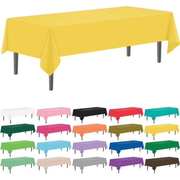 Cterwk 4 Pack Plastic Tablecloth Disposable Rectangle Table Cloth Decorative Table Cover for Parties, Weddings, 54" x 108"