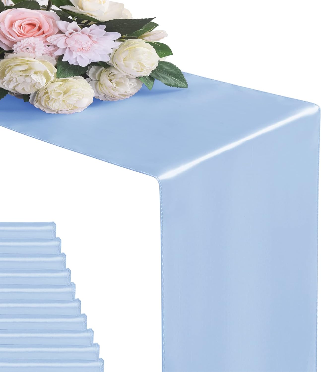 Cterwk 4 Pack Satin Table Runner 12 x 108 Inches Satin Silk Table Runners for Wedding Birthday Parties Banquets
