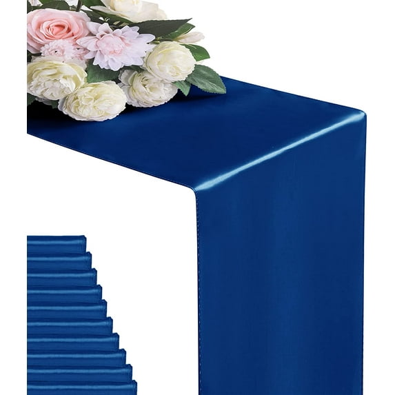 Cterwk 4 Pack Satin Table Runner 12 x 108 Inches Satin Silk Table Runners for Wedding Birthday Parties Banquets