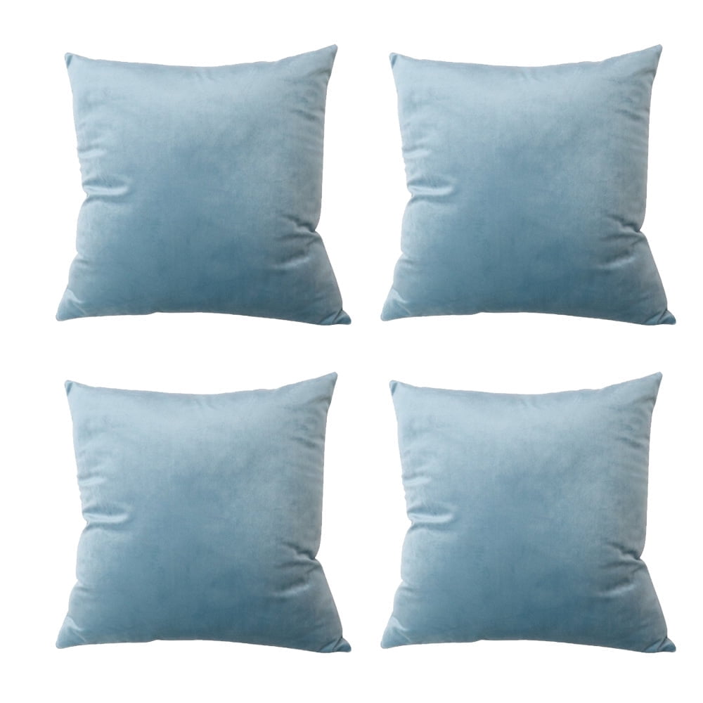 Cterwk 4 Pack Throw Pillow Covers Decorative Square Solid Thick Super Soft Velvet Cushion Case for Sofa Couch Living Room Office, 16 x 16inch