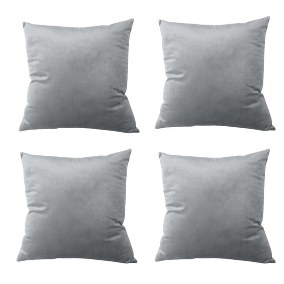 Cterwk 4 Pack Throw Pillow Covers Decorative Square Solid Thick Super Soft Velvet Cushion Case for Sofa Couch Living Room Office, 16 x 16inch