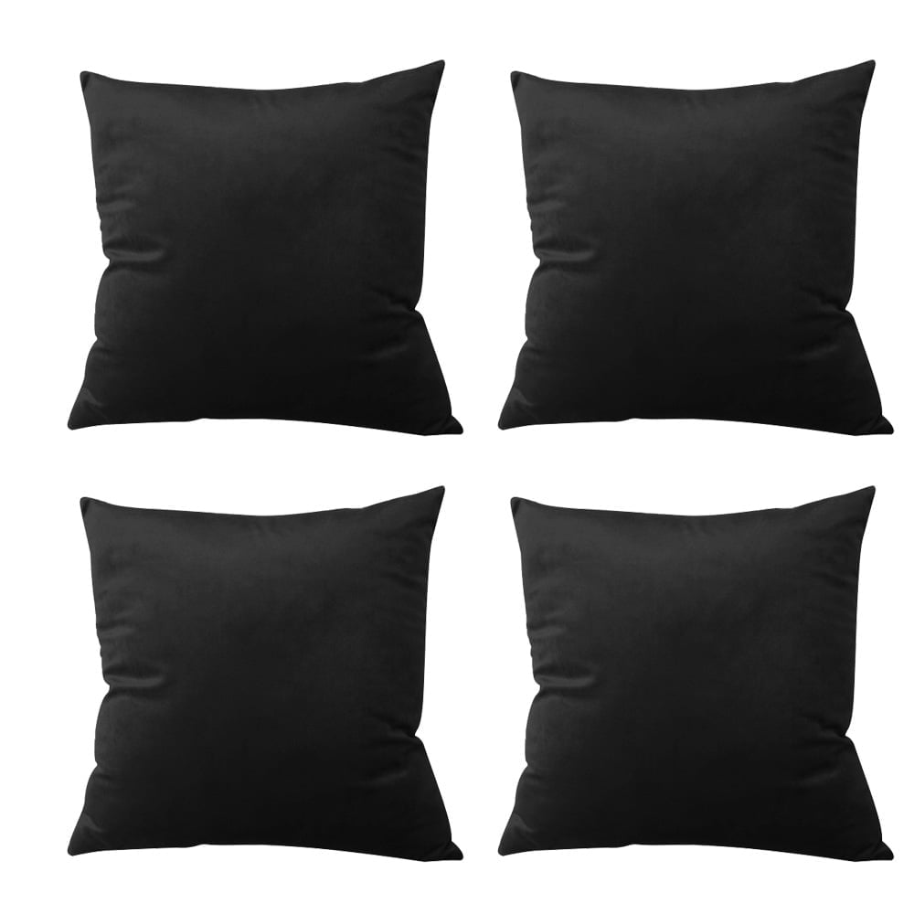 Cterwk 4 Pack Throw Pillow Covers Decorative Square Solid Thick Super Soft Velvet Cushion Case for Sofa Couch Living Room Office, 20 x 20inch