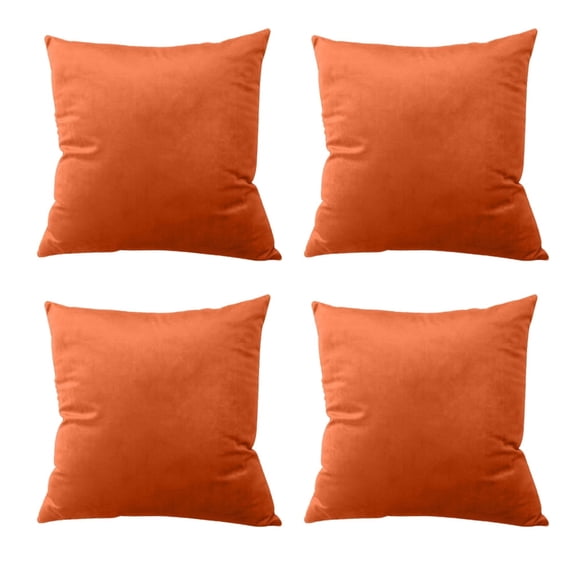 Cterwk 4 Pack Throw Pillow Covers Decorative Square Solid Thick Super Soft Velvet Cushion Case for Sofa Couch Living Room Office, 20 x 20inch