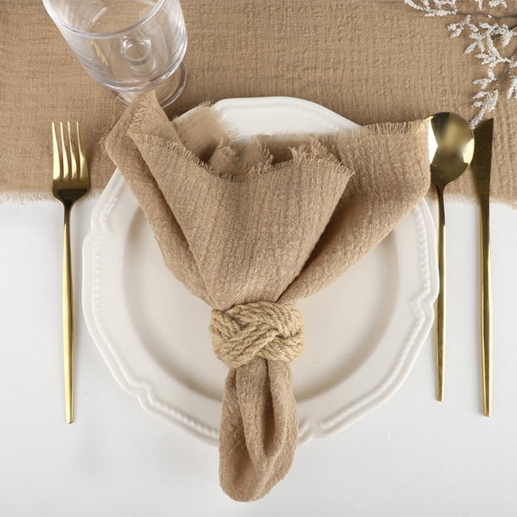 Cterwk 4 Pcs Dinner Cloth Napkins Soft Cotton Napkin Washable Cloth Napkins for Dinner, Wedding, Parties, 16"x16"