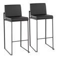 thumbnail image 1 of Cterwk 40.5" Height Set of 2 Faux Leather Seat Barstool with Black Metal Frame, Upholstered Bar Stools for Bar, Dining Room, Kitchen, Black, 1 of 5