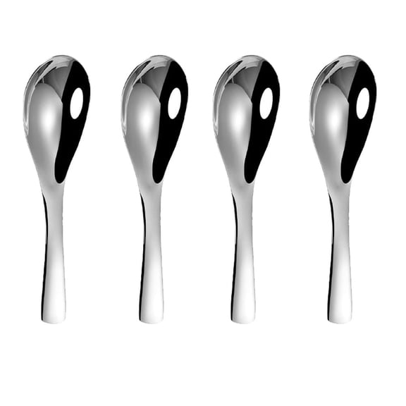 Cterwk 4PCS Stainless Steel Spoons, 6.1" Kitchen Utensil Spoons Set for Soup Rice Tea Milk Coffee Dessert, Medium