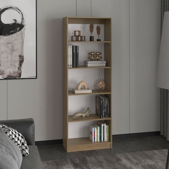 Cterwk 5 Tier Bookcase Bookshelf for Living Room, Office, Brown
