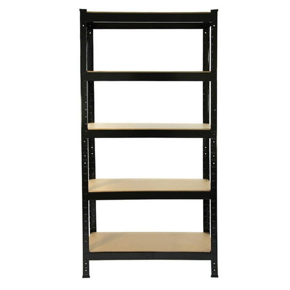 Cterwk 5 Tiers Powder Coated Storage Rack,Black,150*75*30cm
