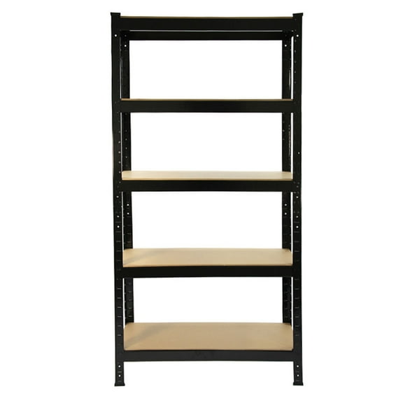 Cterwk 5 Tiers Powder Coated Storage Rack,Black,150*75*30cm