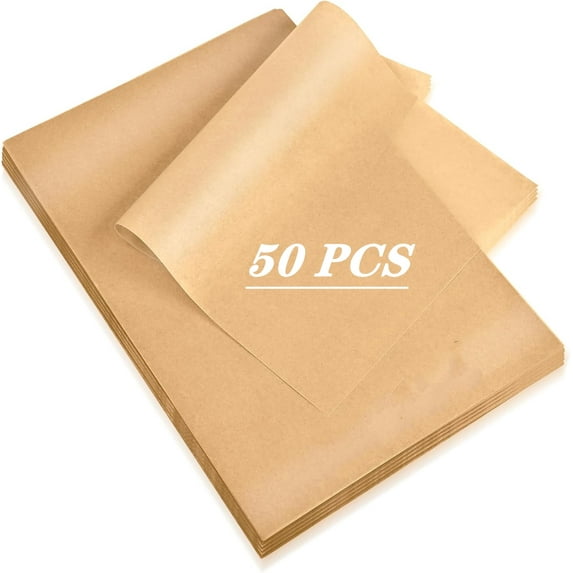 Cterwk 50 Pcs Parchment Paper Sheets Non Stick Precut Baking Parchment Paper for Baking,Fryer, Cooking, Oven, 12" x 16"